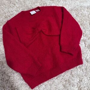 Zara Red Sweater with Bow Detail